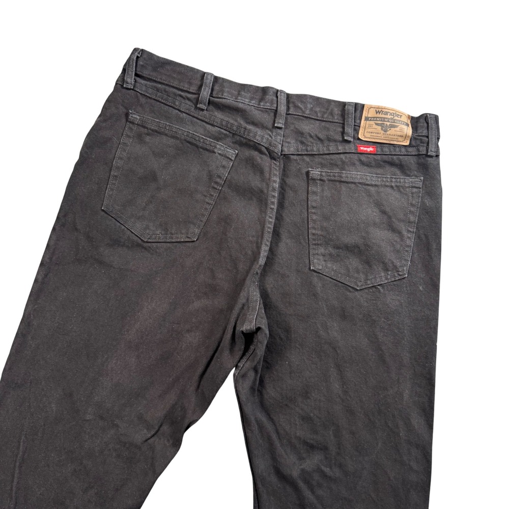 Wrangler Mens Black Straight Leg Denim Jean 38x30 Western Cowboy Grunge Workwear